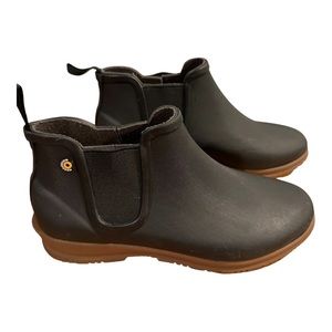 Bogs EUC Sweetpea Black Ankle Rain Boots Size 6